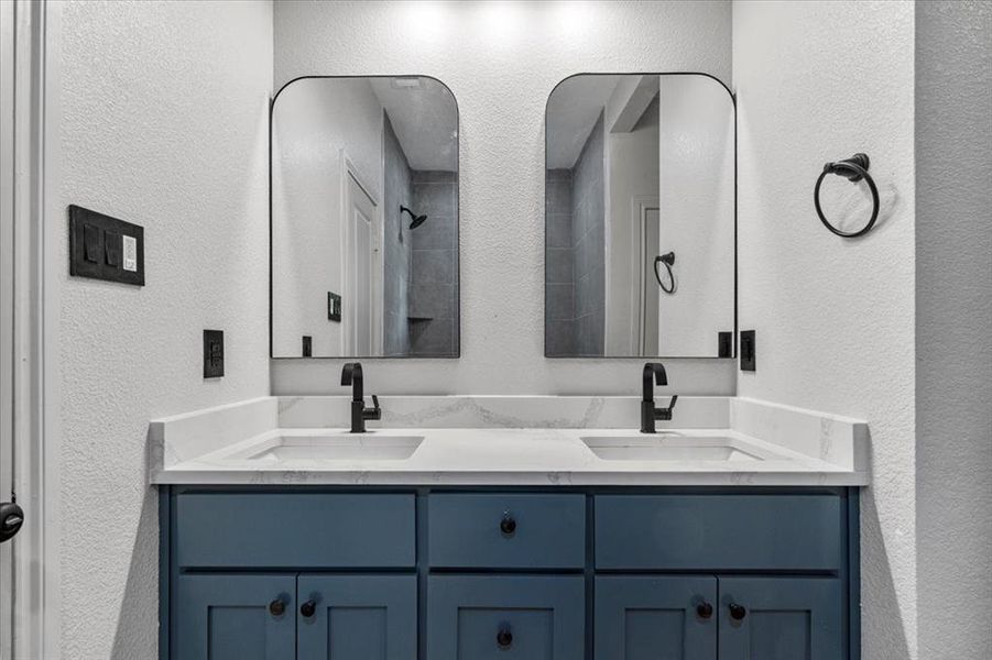 Bathroom with dual vanity