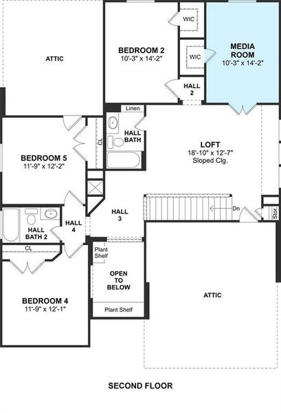 The Monaco III floor plan by K. Hovnanian® Homes. 2nd Floor shown. *Prices, plans, dimensions, features, specifications, materials, and availability of homes or communities are subject to change without notice or obligation.