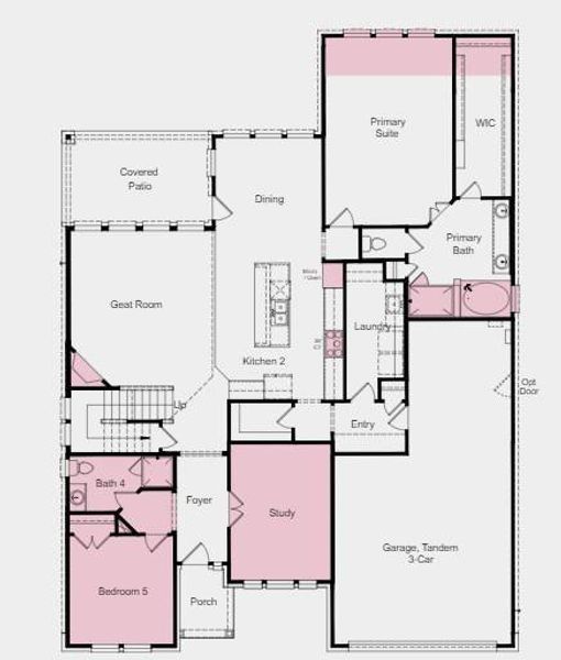 Structural options added include; Extended primary suite and walk-in closet, drop-in tub and mud set shower in primary bath, 5th bedroom and 4th bath, study, media room, and mud set shower in 4th bath.