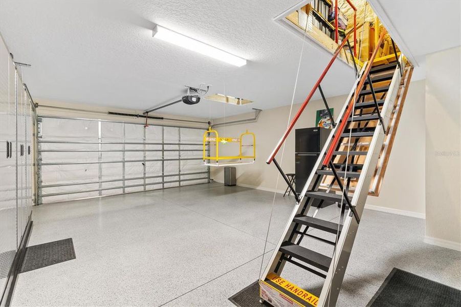 Garage showing Attic Stairs