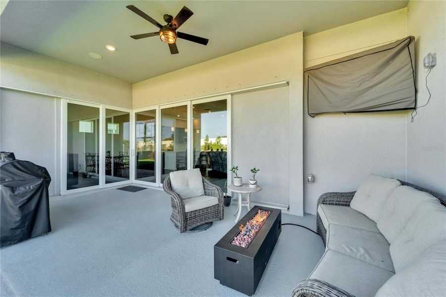 covered patio with slide in glass doors