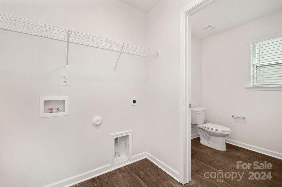 First floor laundry and powder room