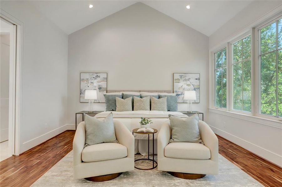 The Primary Bedroom is large enough for a spacious sitting area.