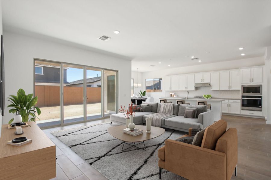 Great Room and Kitchen with Dining Nook Layout