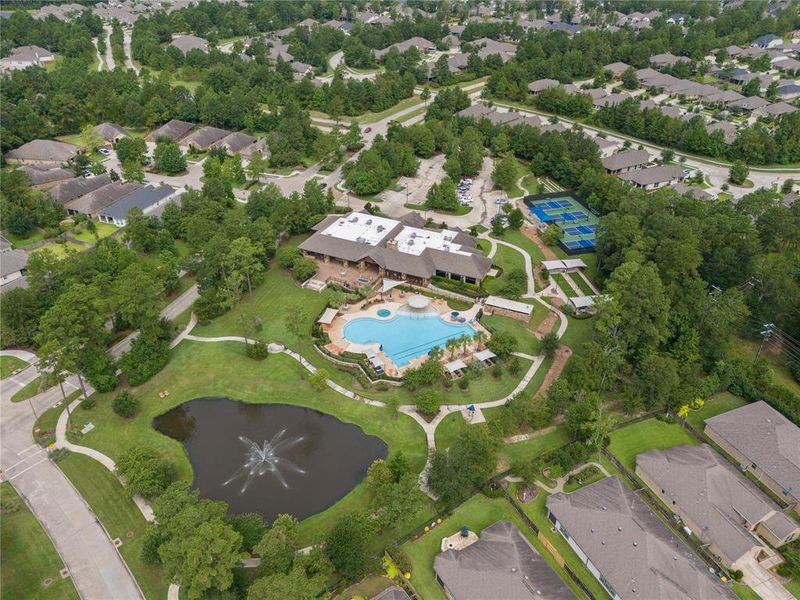 Clubhouse Grounds, pond, Bocce Ball Courts, Pickle Ball Courts, Patio, Resort Style Pool and Pathways.