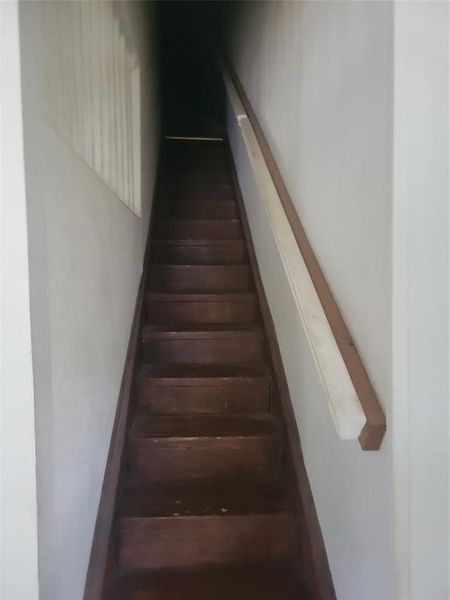 View of staircase leading to third bedroom