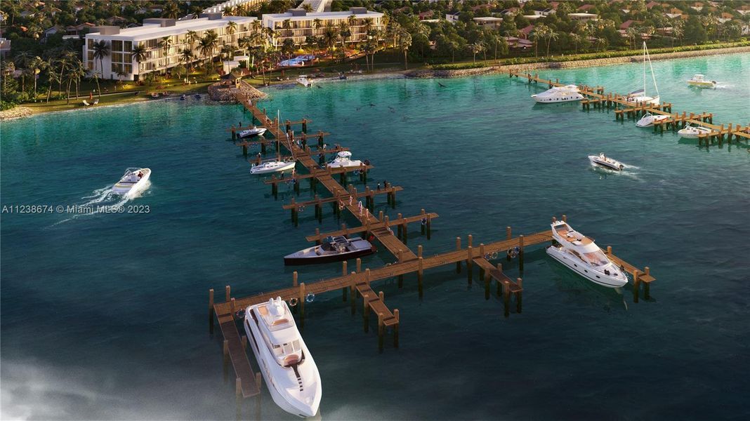 Boat Dock at Riverfront Condos Rendering