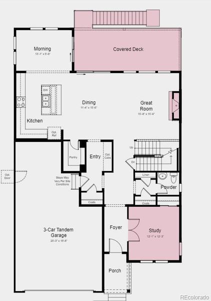 Structural options added include; Fireplace, covered patio deck, bedroom 4 suite, shower in bath 4, tub and shower in primary suite, unfinished walk-out basement, double 8' French doors at study, and 8' doors on main level.