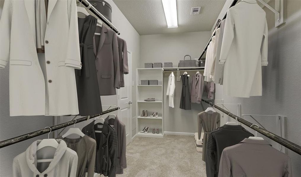 Huge primary walk-in closet (*Photo not of actual home and used for illustration purposes only.)