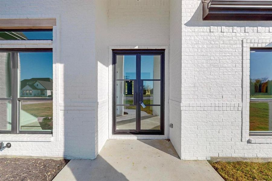 View of exterior entry with french doors