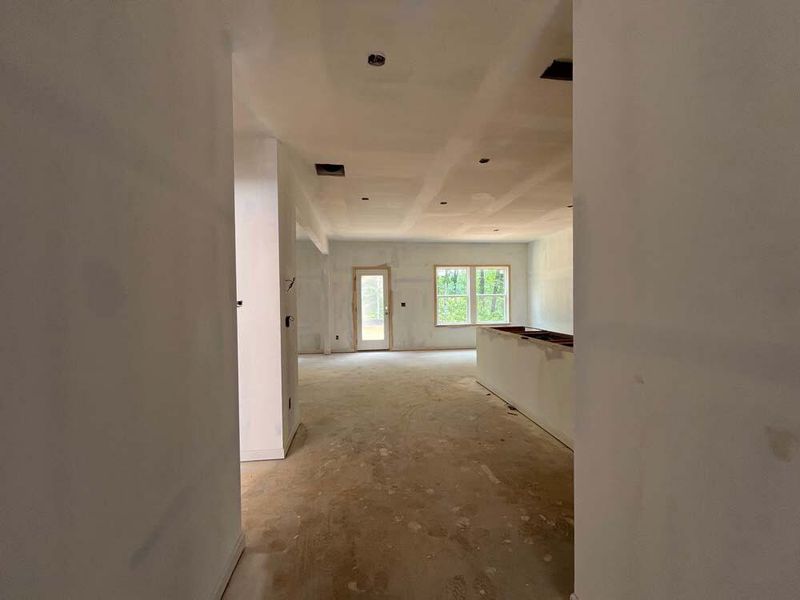 Hall from Guest Retreat to Family Room Construction Progress