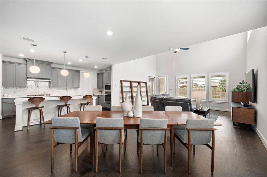 Large dining room, open to living and kitchen.