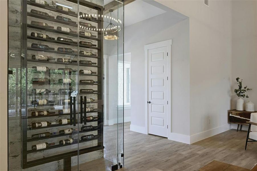 Beautiful hand crafted 42 bottle wine closet.