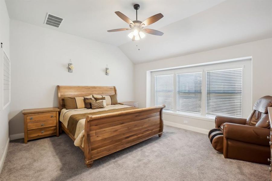 Master bedroom with large windows