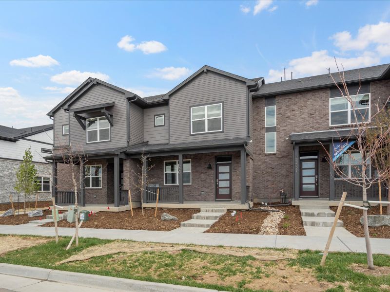 Orchard front exterior at a Meritage Homes community in Aurora, CO.