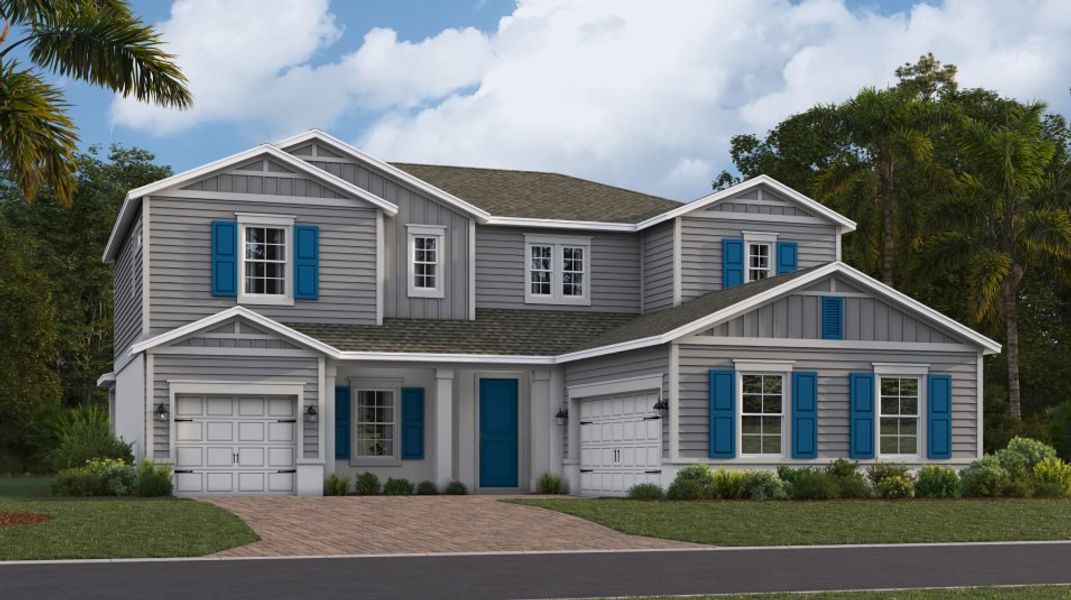 Exterior with Decorative architectural details, horizontal lap siding and an open gable roofline