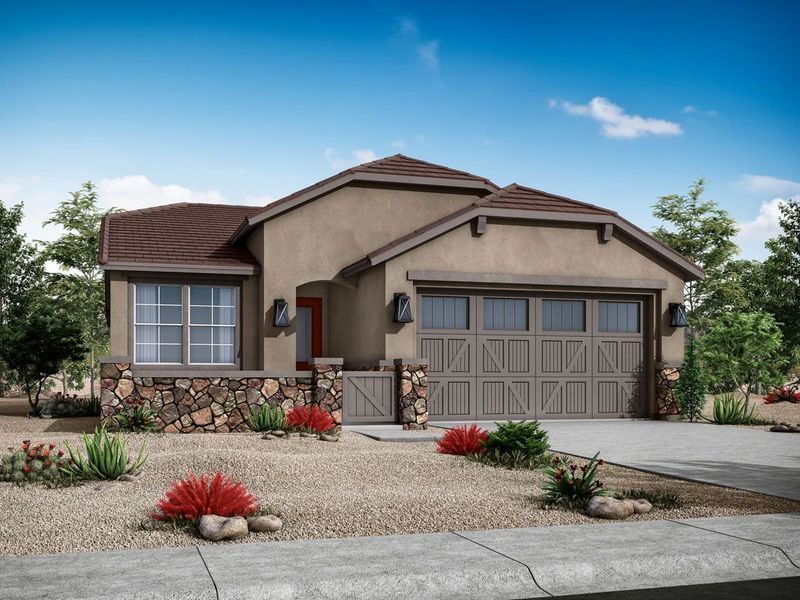 Turnberry floor plan with Western Cottage elevation by William Ryan Homes Phoenix