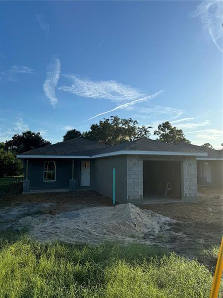 Front elevation under construction