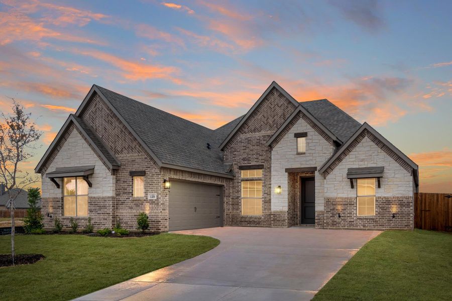 Elevation C with Stone | Concept 2370 at Villages of Walnut Grove in Midlothian, TX by Landsea Homes