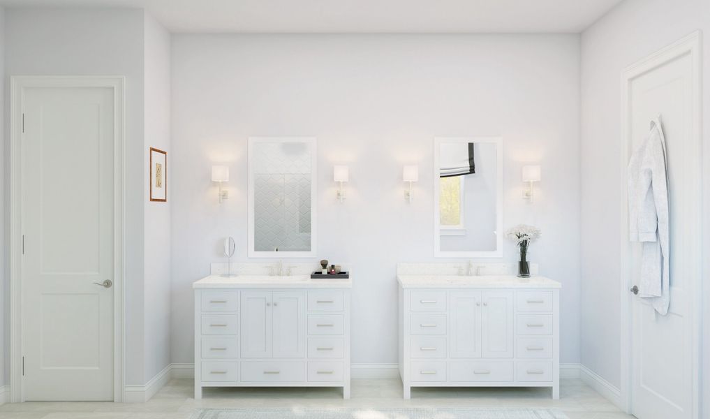 Dual vanities in primary bath