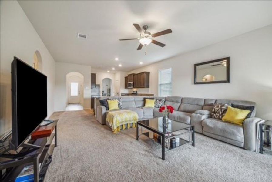 Spacious Living Room, Opened to the Kitchen