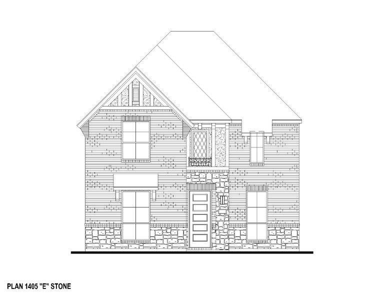 Plan 1405 Elevation E w/ Stone