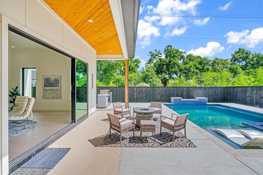 View of pool featuring a patio