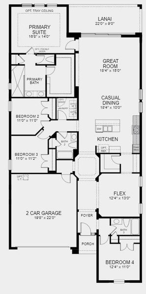 Structural options include: tray ceilings, gourmet kitchen, door from walk-in closet to laundry, and pocket sliding glass door.
