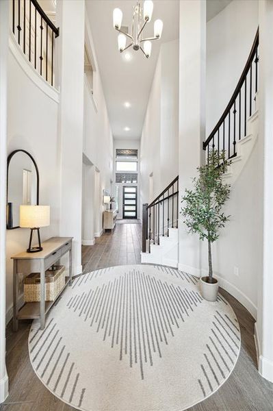 Breathtaking view from family room toward entry door.