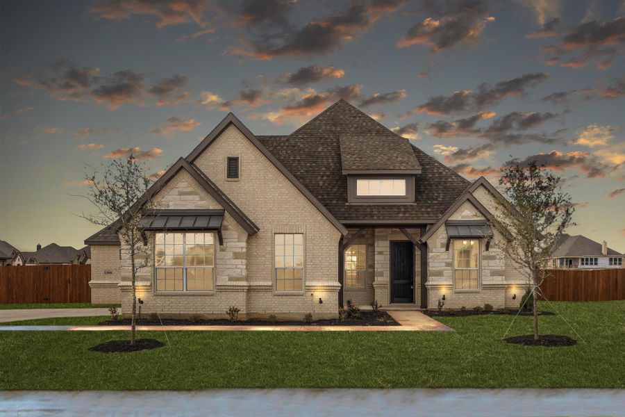 Elevation C with Stone | Concept 2555 at Massey Meadows in Midlothian, TX by Landsea Homes