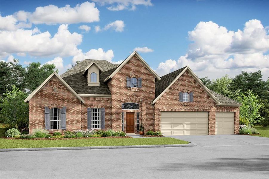 Stunning Samuel home design by K. Hovnanian® Homes with elevation D in beautiful Lakeview. (*Artist rendering used for illustration purposes only.)