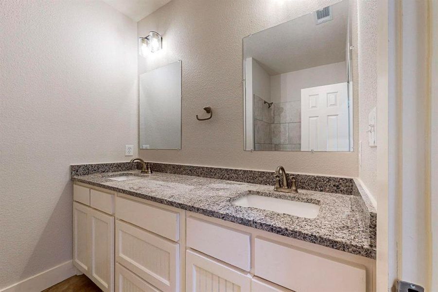 Bathroom with double sink vanity