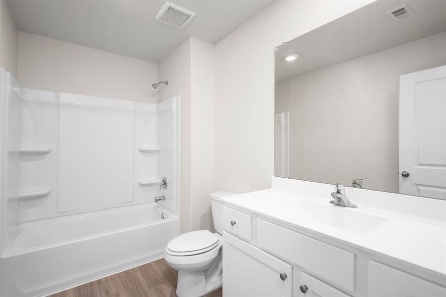 Bathroom #2 with shower and tub combo.