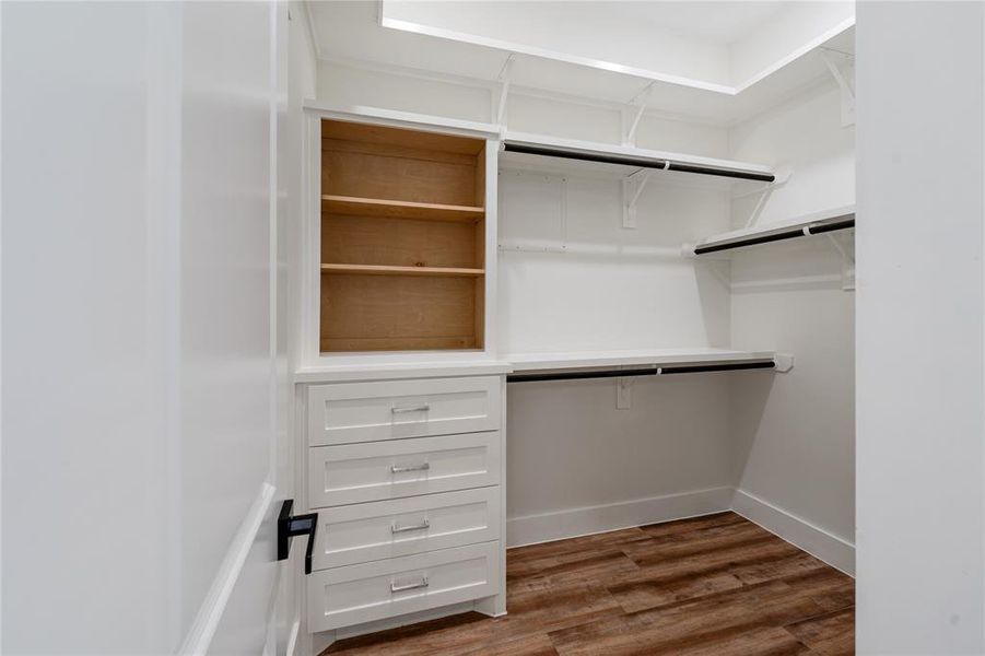 Walk in Closet with built in drawer and shelf space!