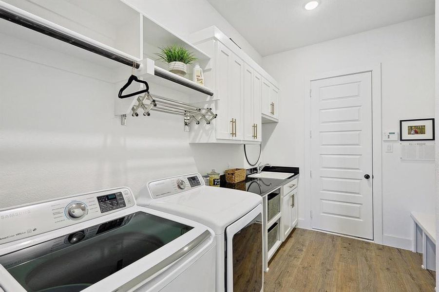 Large mudroom with sink.