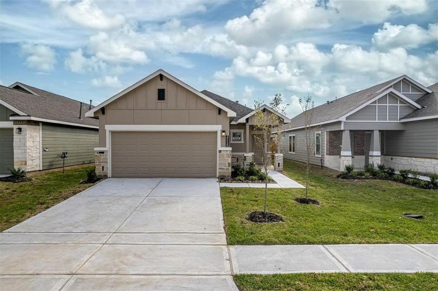 Welcome to your new home in the beautiful Aldine Pines community! This newly constructed Saratoga home features the Mockingbird Floor Plan with a charming traditional style. Enjoy the convenience of a spacious 2-car attached garage and modern finishes that make this house truly stand out. Perfect for families looking for comfort and style in a peaceful neighborhood setting. **This image is from another Saratoga Home - Mockingbird floorplan.**