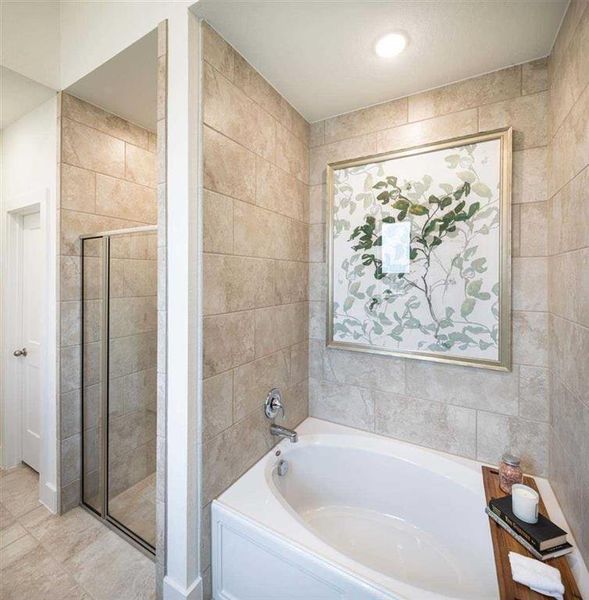 Picture a freestanding tub here instead of the drop in! Sleek and spalike!