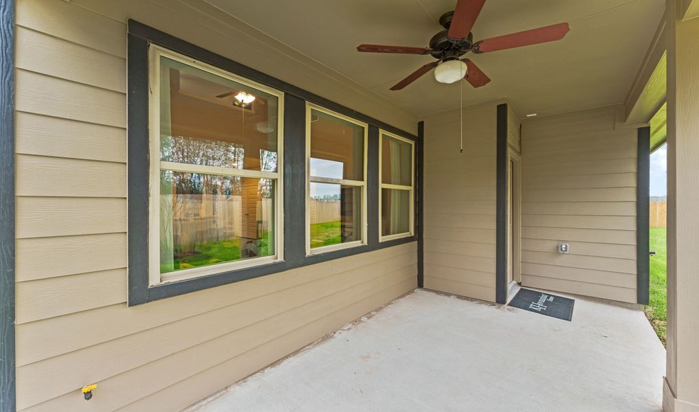 Covered patio for outdoor enjoyment