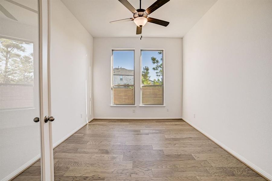 Double French doors lead to your private office/study space.