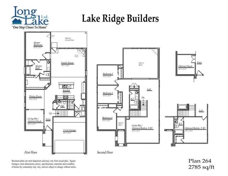 Plan 264 features 4 bedrooms, 3 full baths, 1 half bath and over 2,700 square feet of living space.