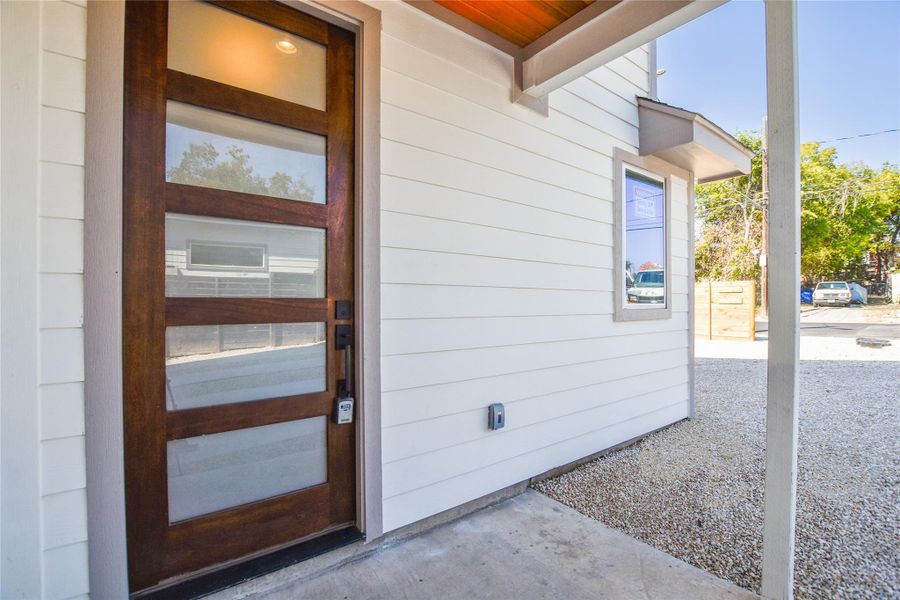 Nice front door with covered porch.