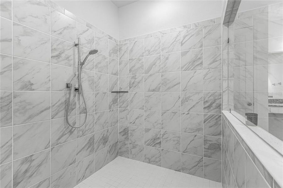 Shower will accommodate family of four