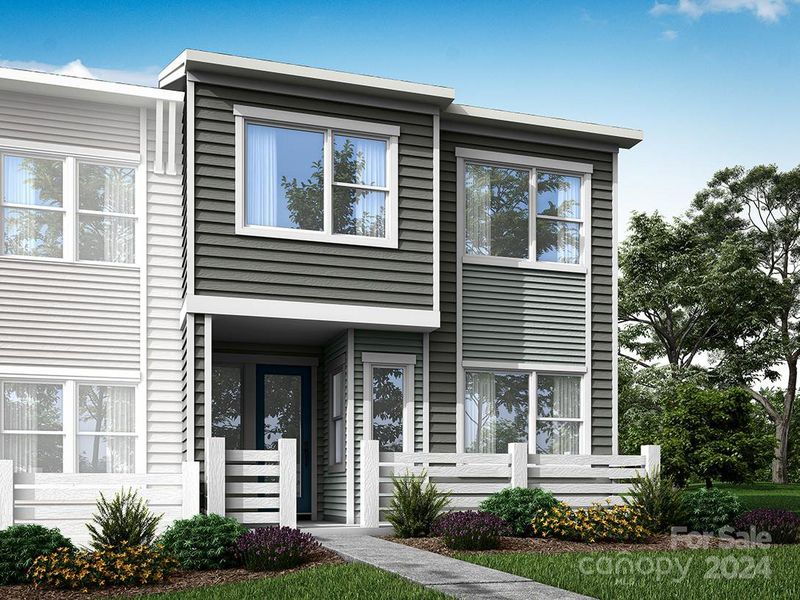 SouthEnd at Tryon Plan 3 Exterior Style A Rendering *actual color scheme and orientation varies on this actual home