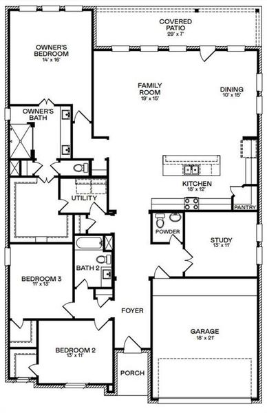 Cabot II - Open and Spacious One Story Plan!
