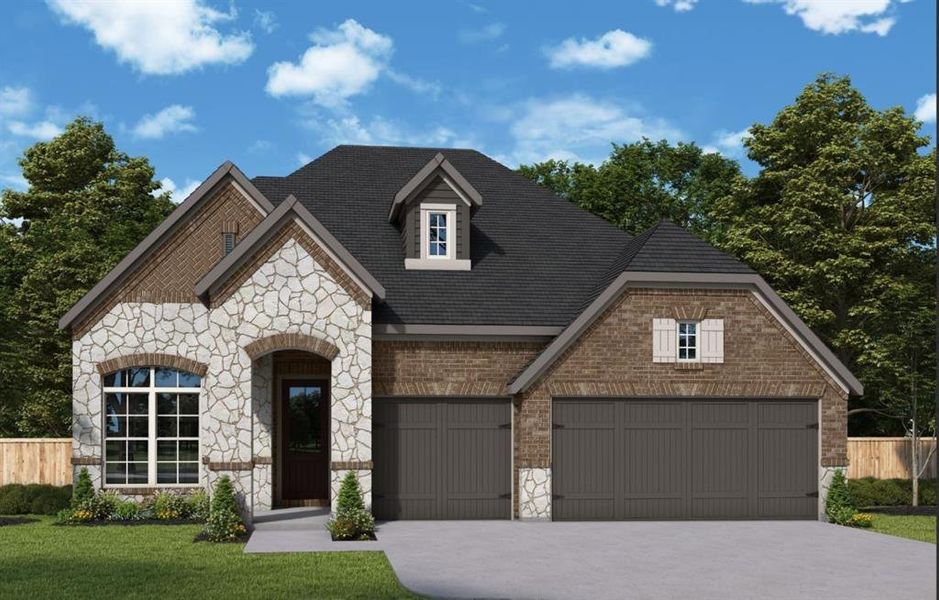 The Hennessey offers a beautiful brick and stone exterior with a full 3 car garage!