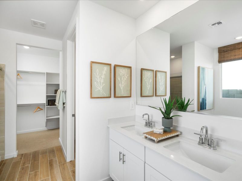 Bathroom in the Arlo Floorplan modeled at Abel Ranch