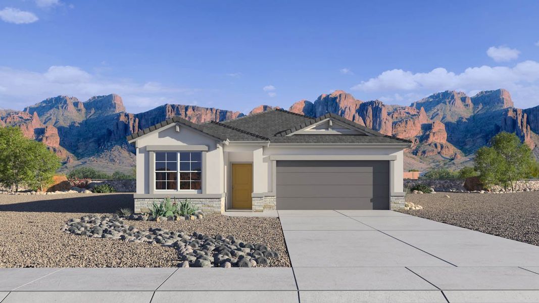 New construction Single-Family house 18636 W Desert Hollow Drive, Wittmann, AZ 85361 Lark- photo