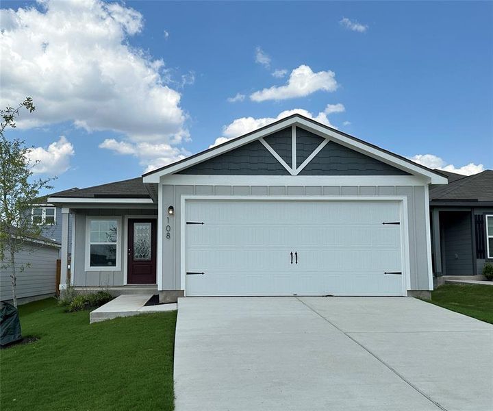 Welcome home to the three-bedroom, two-bathroom Hawthorne plan at Cool Water at Sonterra! An inviting front porch welcomes you inside to discover all that this impressive home has to offer. You’ll find upgrades such as WI-Fi enabled garage door opener with ability to link to Amazon Key, programmable thermostat and blinds at front window.