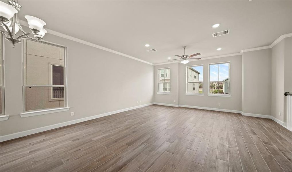 View of dining area and great room