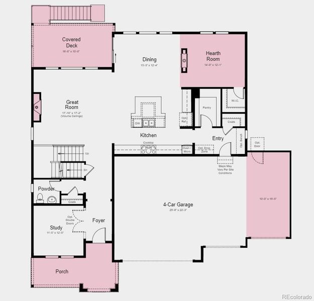 Structural options added include; Fireplace, hearth room with double sided fireplace, tray ceilings in foyer and primary suite, 8' doors on 2nd level, free standing tub and shower in primary bath, finished walk-out basement, covered deck, and 4-car garage.